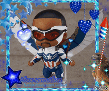 a picture of a superhero with the words " i love sam wilson " on the bottom