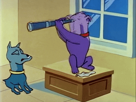 Winston swings his telescope around and smashes the window, annoying Reggie