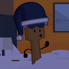 a cartoon of a brush wearing a santa hat