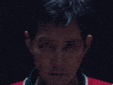 a close up of a man 's face with the words its your fault below it