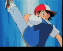 a cartoon character with a red white and blue hat