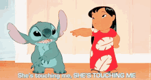 When Someone Gets Too Close In My Space GIF - Lilo And Stitch Shes Touching Me Annoyed GIFs