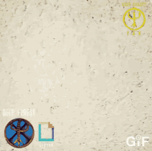 a gif of a man peeking out from behind a door that says deep forest on it