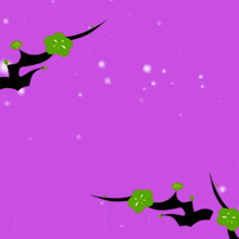 a purple background with green flowers and the words " i 'm sorry "
