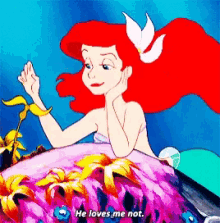 Ariel He Loves Me Not GIF - Ariel He Loves Me Not Little Mermaid GIFs