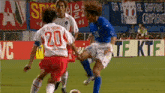a soccer player with the number 20 on the back of his shirt