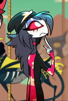 a cartoon character is giving a peace sign while wearing a hat