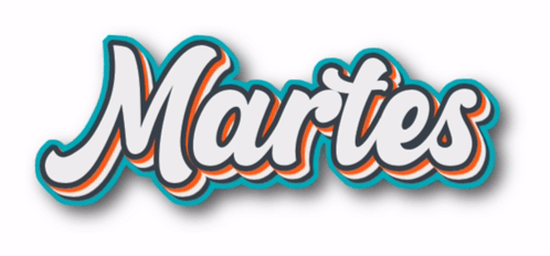 Word MARTES. Tuesday In Spanish. Vector Decorative Object For