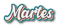 a logo that says martes in blue and white