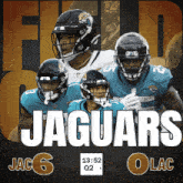 a poster for the jaguars with a time of 13:53 on it
