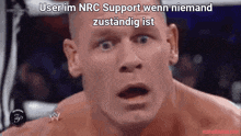 a man with a surprised look on his face and the words user im nrc support wenn niemand zustandig ist
