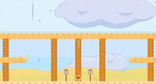 a video game scene with a red beam coming out of the bottom right corner