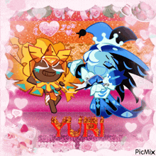 a picture of two cartoon characters with the word yuri in the bottom right