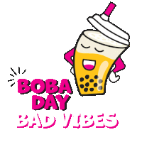 Boba Day Boba Vibes Boba Chai Sticker - Boba Day Boba Vibes Boba Chai Bobachai Stickers