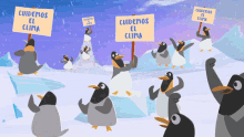 cuidemos el clima pinguinos en huelga huelga frio polo sur