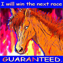 a poster that says i will win the next race