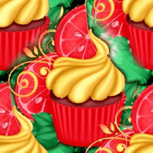 Watermelon Cupcake GIF - Watermelon Cupcake Frosting GIFs