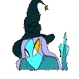 a cartoon of a wizard wearing a witch hat