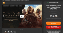 a screenshot of dune awakening beta pc steam cd key ( may 2025 )