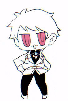 a drawing of a person with a cross on their shirt