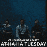 a poster that says we heard tale of a party on it