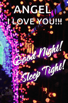 an angel i love you good night sleep tight greeting card