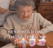 Teeth Dentures GIF - Teeth Dentures Blowing Out Candles GIFs