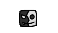 a black and white drawing of a person 's face with a smiley face .
