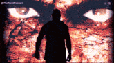 a silhouette of a man standing in front of a screen that says " thekamdreesen "