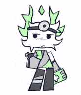 a drawing of a cartoon character with a crown on his head and a book in his hand .