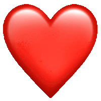 a red heart on a white background with a blurred background