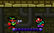 a pixel art of a cartoon character giving a thumbs up sign
