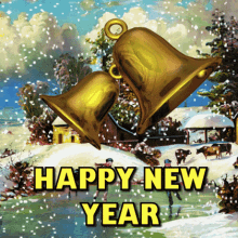 happy new year ring in the new year new year celebrations new year bells 3d gifs artist