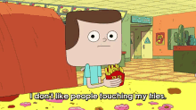 Plz Don'T Touch My Fries GIF - Fun Dungeon Clarence Fries GIFs