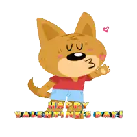 a happy valentine 's day greeting card with a dog