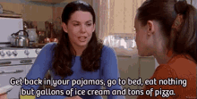 The Solution To Everything GIF - Gilmoregirls Eating Bed GIFs
