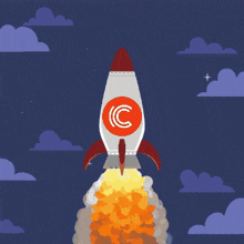 an advertisement for xcm to the moon with a rocket