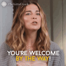 Youre Welcome By The Way Annie Murphy GIF - Youre Welcome By The Way Annie Murphy Alexis GIFs