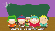 Oh Jesus I Gotta Run Like The Wind Eric Cartman GIF - Oh Jesus I Gotta Run Like The Wind Eric Cartman Kyle Broflovski GIFs