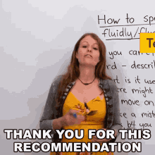 Thank You For This Recommendation Emma GIF - Thank You For This Recommendation Emma Engvid GIFs