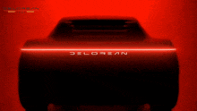 a car that has the word delorean on the back