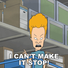 a cartoon character says i can t make it stop