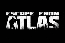 a poster for escape from atlas with a silhouette of a soldier