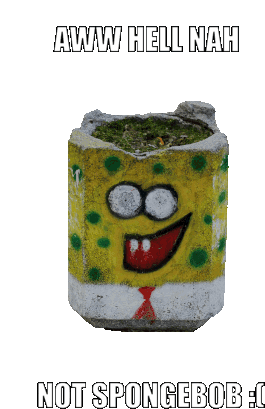 Spongebob Trash Sticker - Spongebob Trash Trash Can Stickers