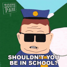 Shouldnt You Be In School Officer Barbrady GIF - Shouldnt You Be In School Officer Barbrady South Park GIFs