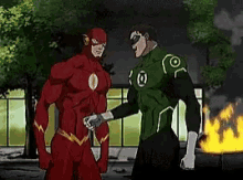 Flash Green Lantern GIF - Flash Green Lantern Secret Handshake GIFs