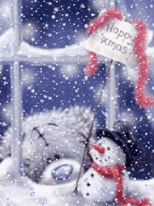 Snowman Happy Xmas GIF