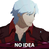 a man with white hair and a red jacket has the words no idea on his chest