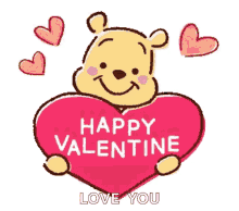 pooh and valentines happy valentine love hearts love you