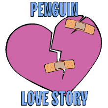 love heart i love you penguin broken
